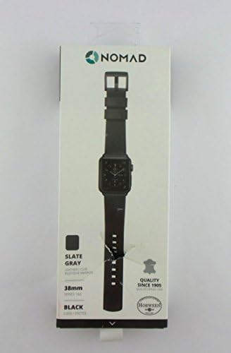 נווד רצועה מודרנית ל- Apple Watch 40 ממ/38 ממ | עור הורווין אפור צפחה | חומרה שחורה
